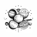 planets representing family tattoo design idea