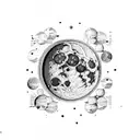 Lunar phases tattoo design idea