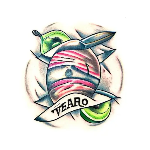 chefs knife, radish, avocado tattoo design idea