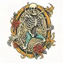 running skeleton tattoo design idea