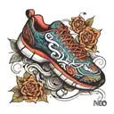 running shoe tattoo design idea