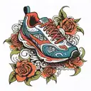 running shoe tattoo design idea