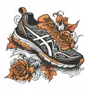 running shoe tattoo design idea