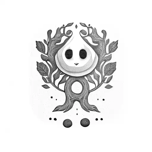 forest spirit and soot sprite tattoo design idea