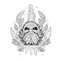 forest spirit and soot sprite tattoo design idea