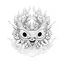 forest spirit and soot sprite tattoo design idea