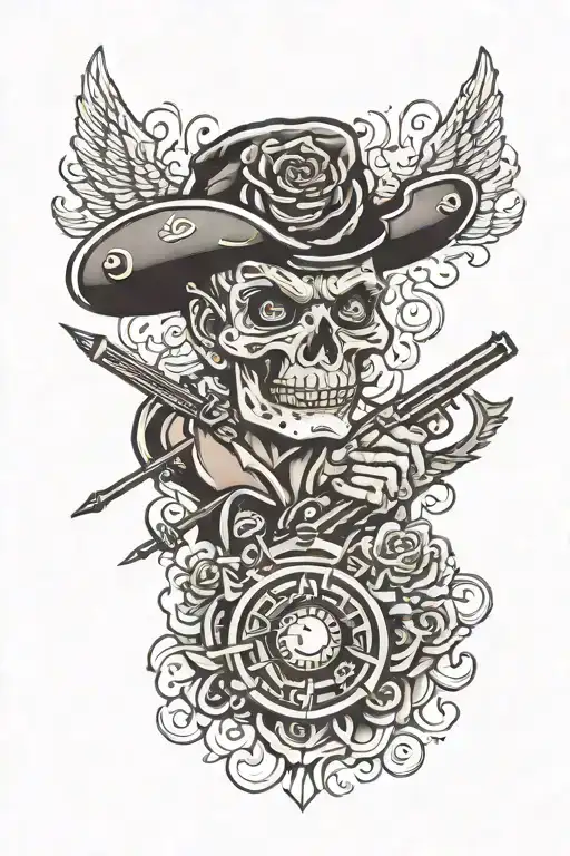 armed and dangerous  tattoo design idea