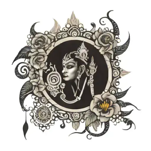 new age kaali mata tattoo design idea