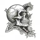 number 13 and skull tattoo design idea