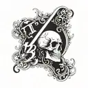 number 13 and skull tattoo design idea