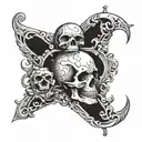 number 13 and skull tattoo design idea