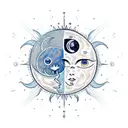 Sun and Moon tattoo design idea