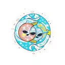 Sun and Moon tattoo design idea