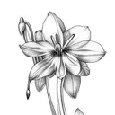 bouquet with snowdrop, honeysuckle, morning glory tattoo design idea
