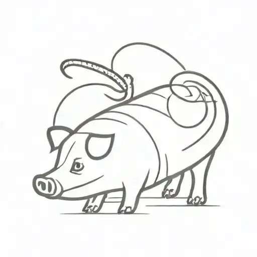 pig, dog, snake tattoo design idea