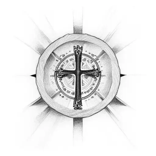 Christian Cross with Isaiah 54:17 tattoo design idea