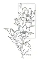 combination of lily, tulips and cosmos flower tattoo tattoo design idea