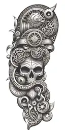 A combination of Maori symbols and paramedic tools forming a unique design tattoo design idea