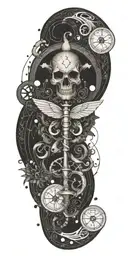 A Rom-inspired design incorporating medical symbols tattoo design idea