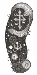 A Rom-inspired design incorporating medical symbols tattoo design idea