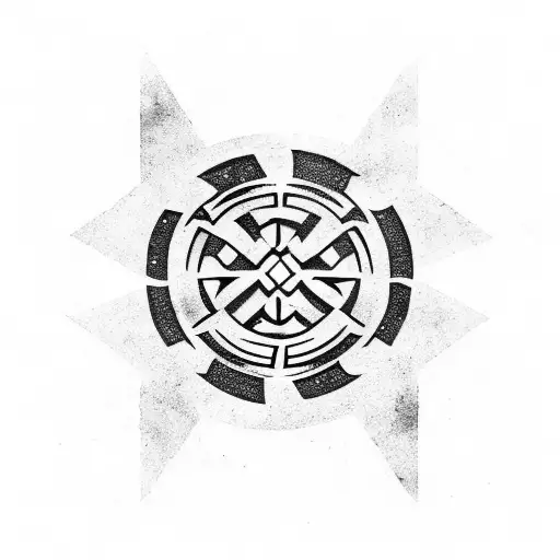 sith symbol in viking runes tattoo design idea