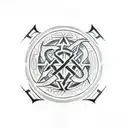 sith symbol in viking runes tattoo design idea