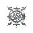 sith symbol in viking runes tattoo design idea