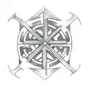 sith symbol in viking runes tattoo design idea