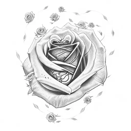 the name Rick with acdc font and roses tattoo design idea