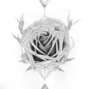 the name Rick with acdc font and roses tattoo design idea