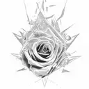 the name Rick with acdc font and roses tattoo design idea