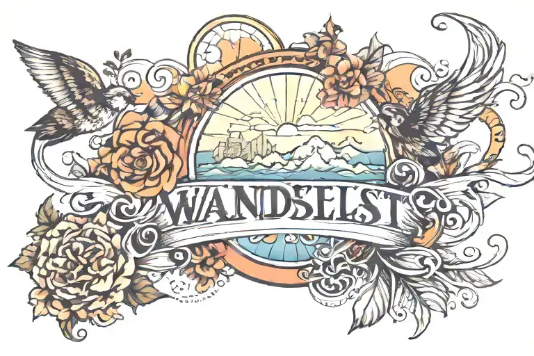 Wanderlust tattoo design idea