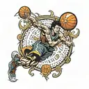 basket ball japan tattoo design idea