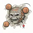 basket ball japan tattoo design idea
