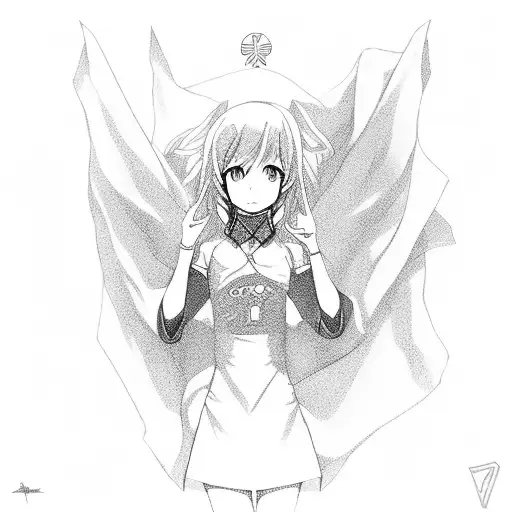 zero two from anime, lollipop, smile tattoo design idea