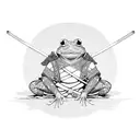 Samurai frog with katana tattoo design idea
