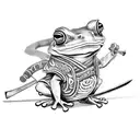 Samurai frog with katana tattoo design idea