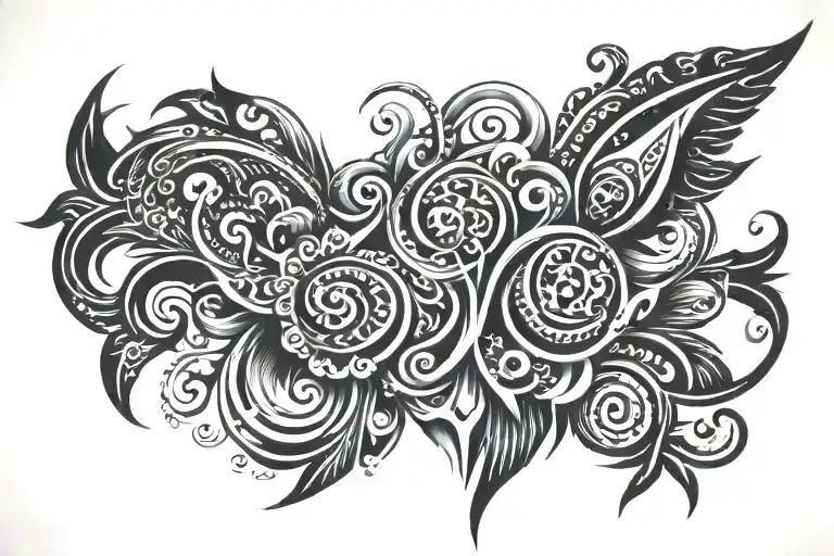 tribal and filagree back tattoo tattoo design idea