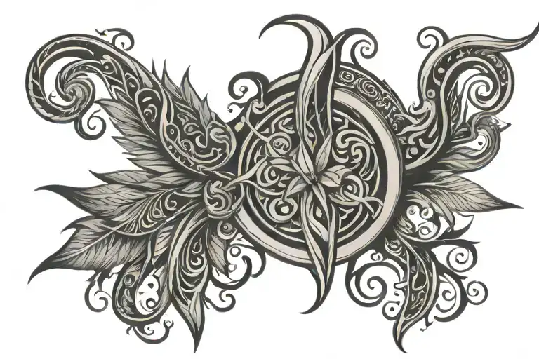 tribal and filagree back tattoo tattoo design idea
