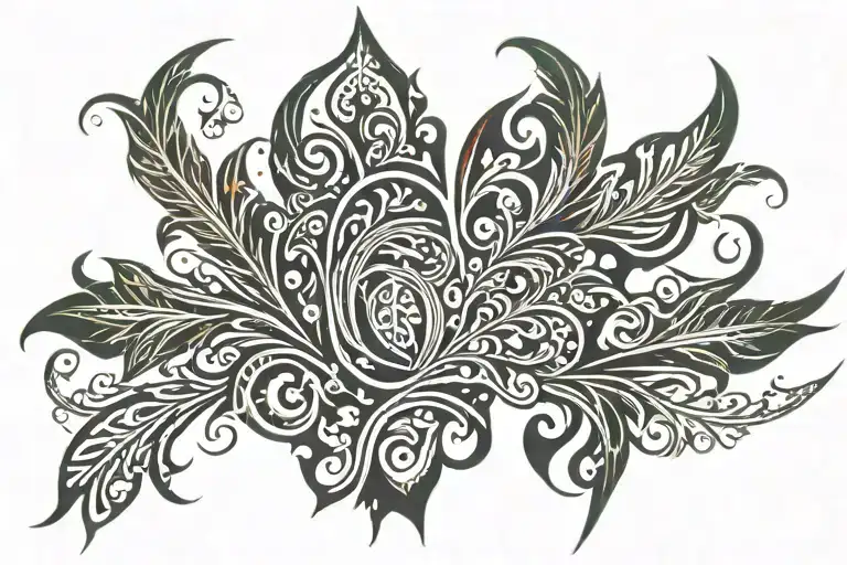 tribal and filagree back tattoo tattoo design idea
