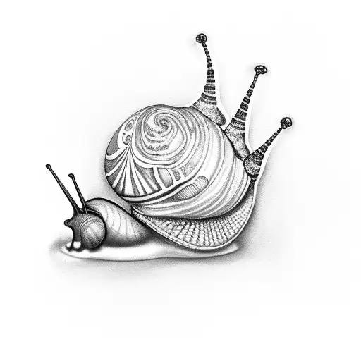 Snail with grapefruit shell tattoo design idea
