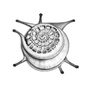 Snail with grapefruit shell tattoo design idea