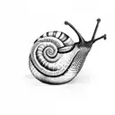 Snail with grapefruit shell tattoo design idea