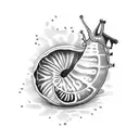 Snail with grapefruit shell tattoo design idea