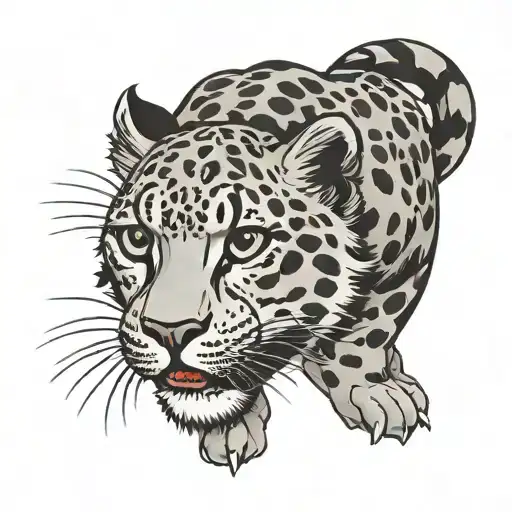 snow leopard tattoo design idea
