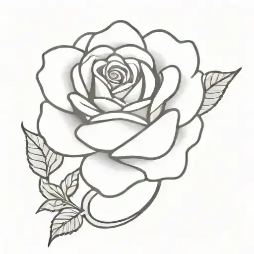 Johnny in cursive writing with a rose attached at the end  tattoo design idea