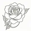 Johnny in cursive writing with a rose attached at the end  tattoo design idea