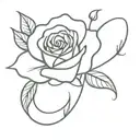 Johnny in cursive writing with a rose attached at the end  tattoo design idea