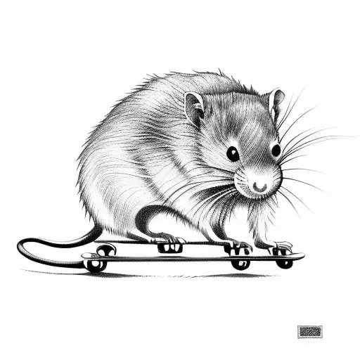skating rat tattoo design idea