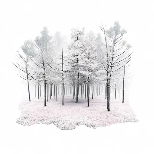 surreal forest tattoo design idea